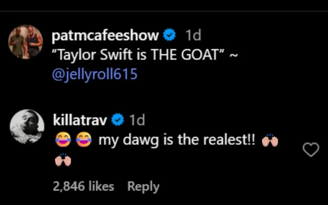 Travis Kelce Shares 5-Word Message After Jelly Roll Calls Taylor Swift the GOAT: ‘My Dawg is…’