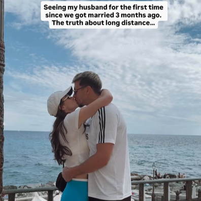 Brittany Hockley reunites with footballer husband Ben Siegrist for the primary time since they obtained married three months in the past