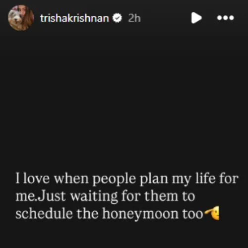 Trisha Krishnan breaks silence on wedding ceremony rumors with a savage reply: ‘Schedule the honeymoon too’