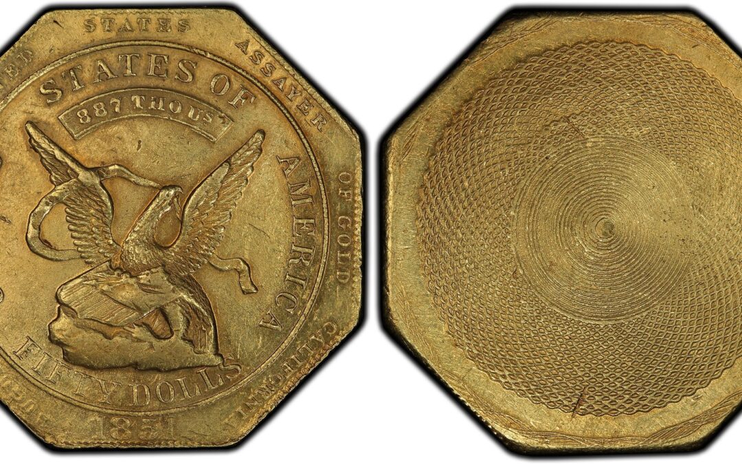1851 $50 Humbert 880 Reeded Edge – The Story of a California Gold Rush Large