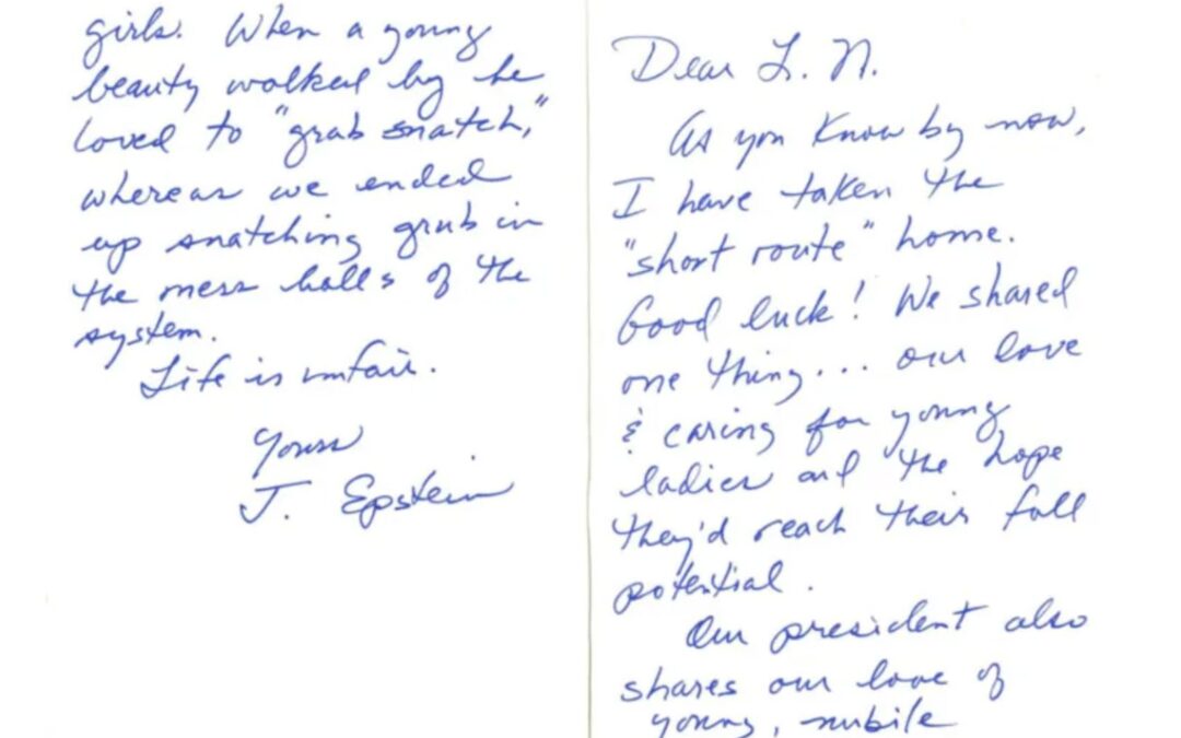 DOJ Claims Epstein Information Letter From Jeffrey Epstein to Larry Nassar Is Pretend